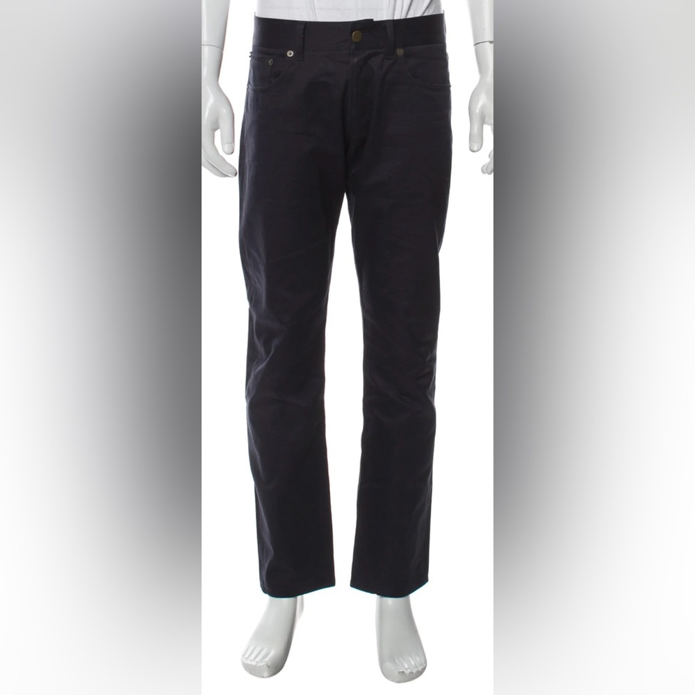 Maison Kitsune Paris designer Chinos Slacks Pants - Navy Blue Sz 31